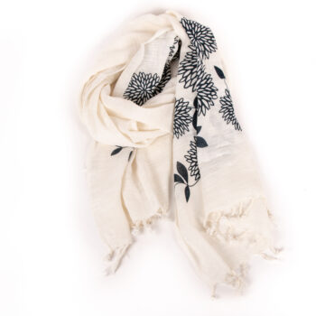 Chrysanthemum cotton scarf