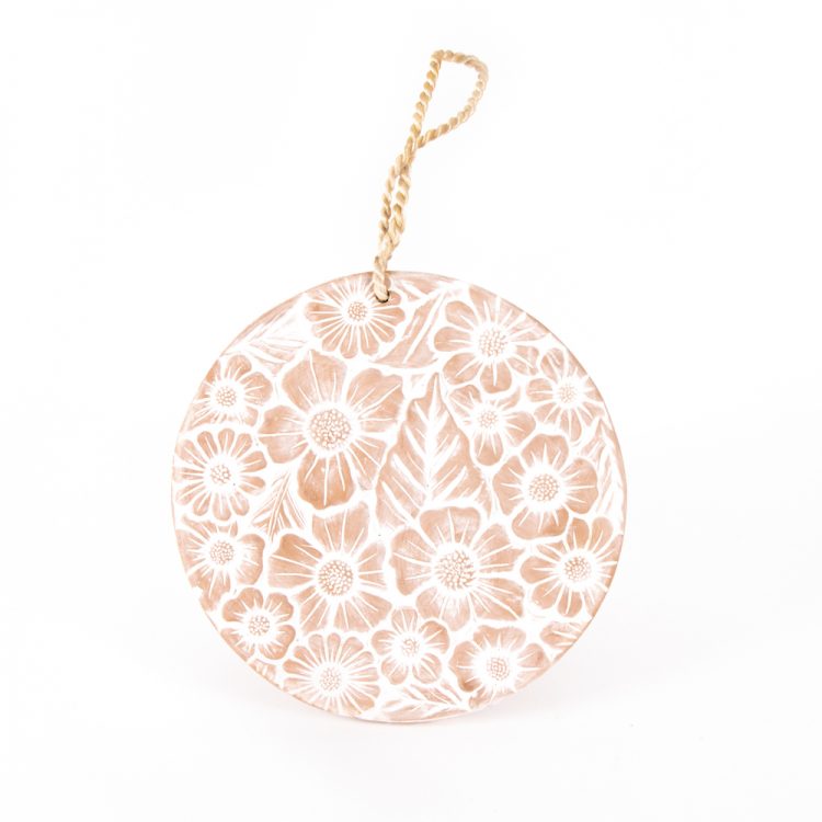 Floral terracotta wall hanging