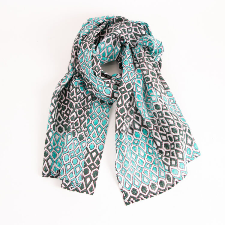 Blue jaali scarf