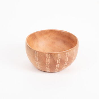 Dotted line neem wood bowl