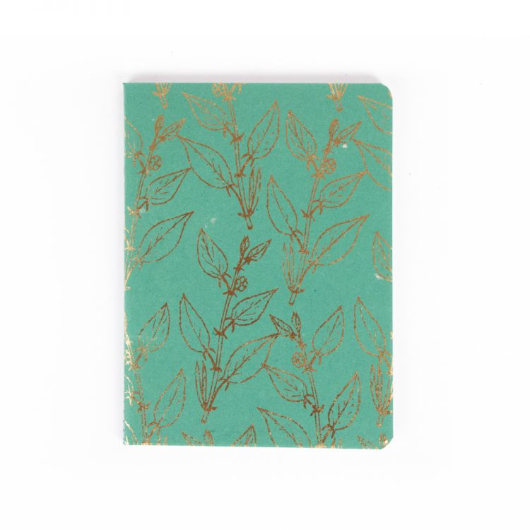 Green & gold leaf notebok
