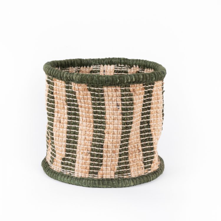 Green stripe jute basket | Gallery 1 | TradeAid