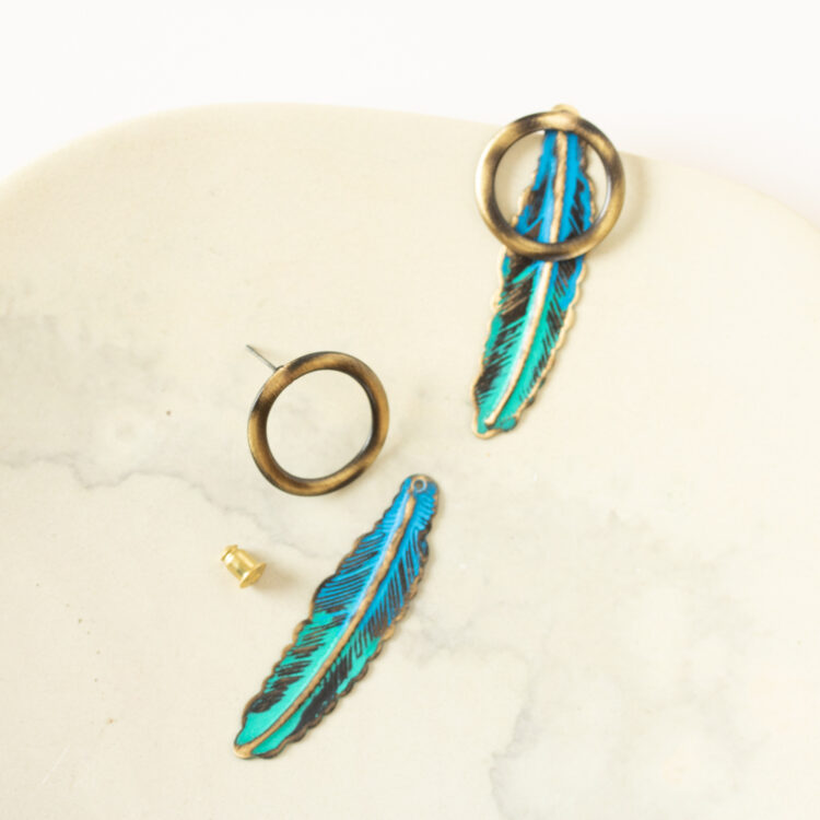 Feather patina earrings | Gallery 2 | TradeAid