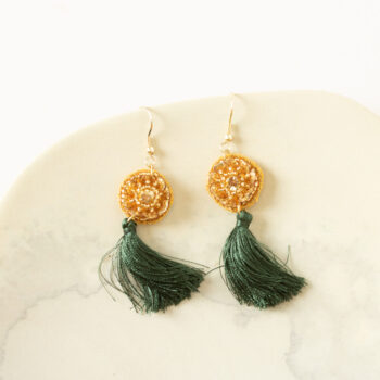Green tassel earrings | TradeAid