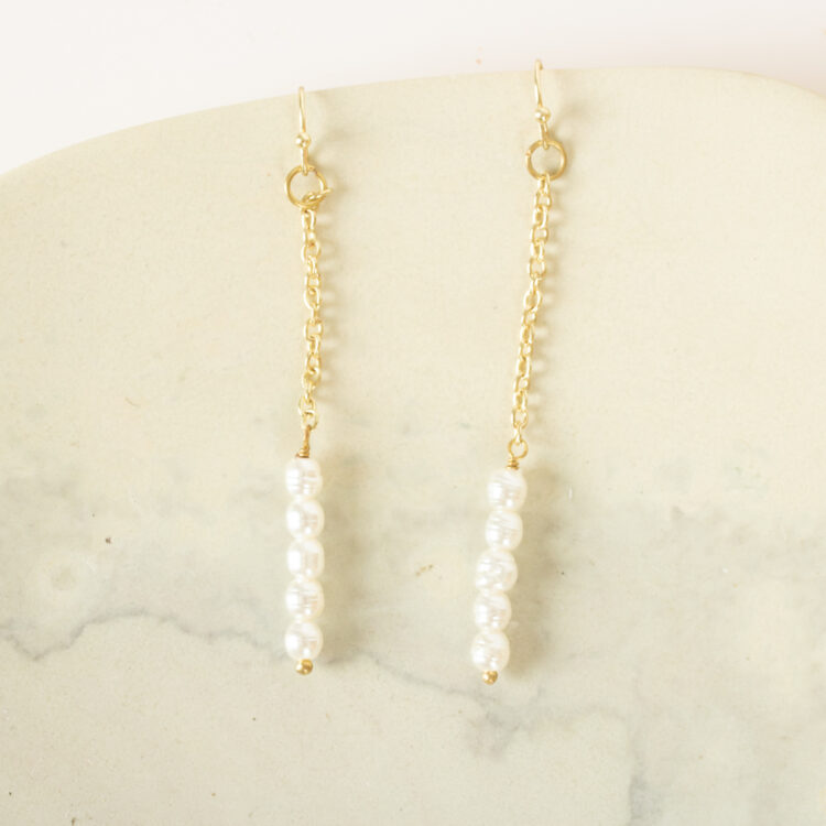 Pearl string earrings