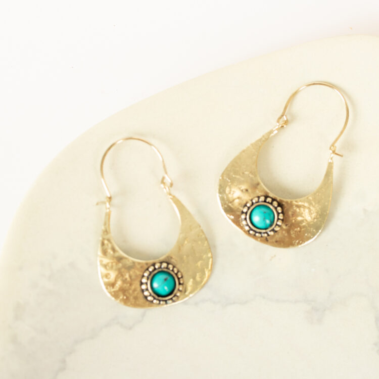 Boat with blue bead earrings | TradeAid