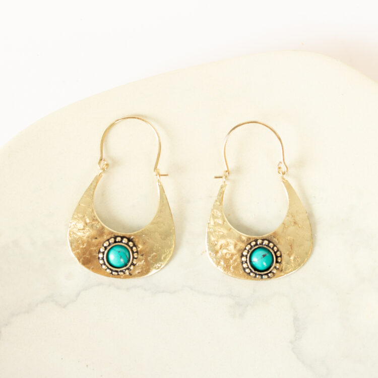 Boat with blue bead earrings | Gallery 2 | TradeAid