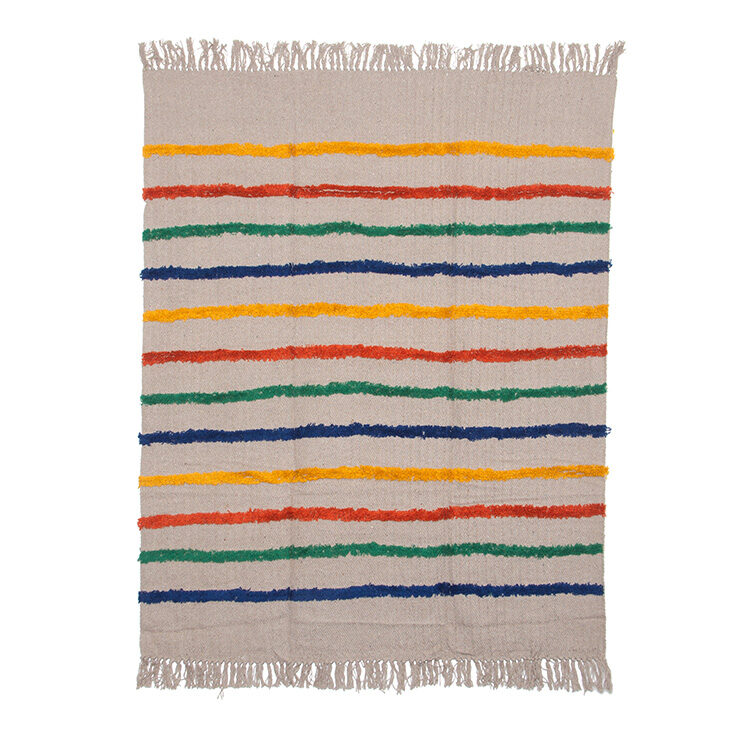 Tufted recycled cotton throw