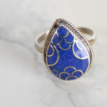 Blue mosaic ring