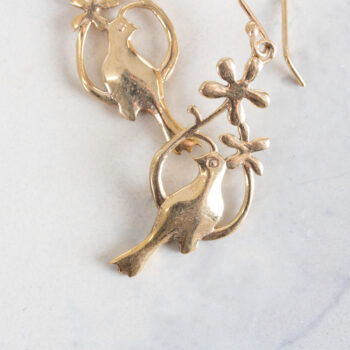 Golden bird earrings | Gallery 2