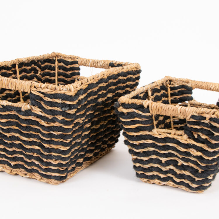 Set of 2 – black and natural hogla baskets | Gallery 2 | TradeAid