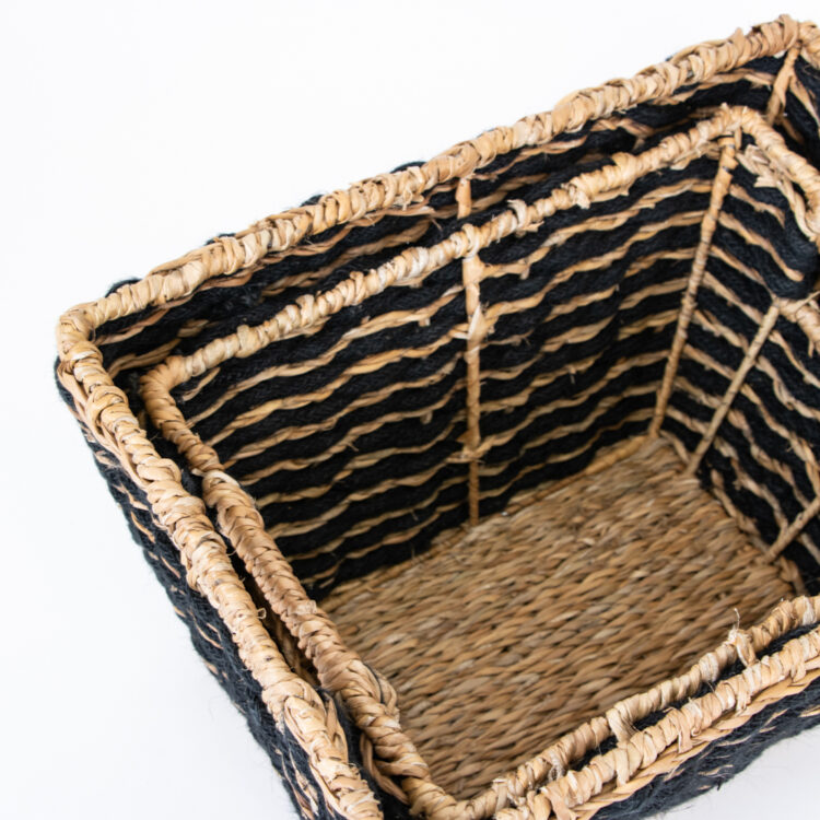Set of 2 – black and natural hogla baskets | Gallery 1