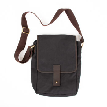 Small black canvas satchel | TradeAid