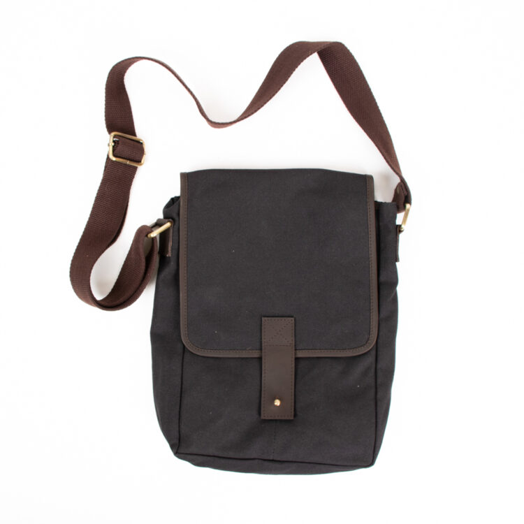 Small black canvas satchel