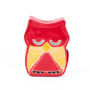 Wise red owl money box