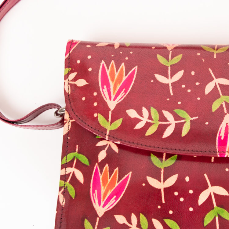 Floral leather satchel | Gallery 1