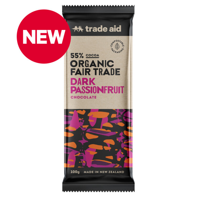 Organic 55% dark passionfruit chocolate – 100g
