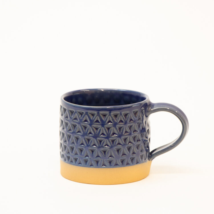 Blue triangle stoneware mug | TradeAid