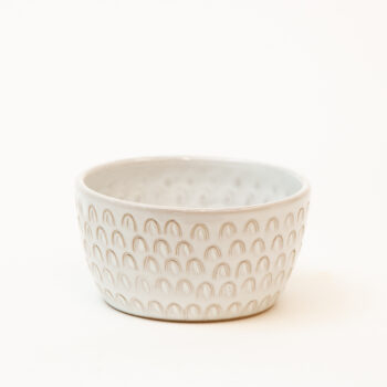 Medium white stoneware bowl