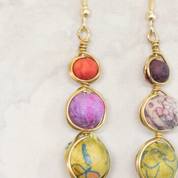 Sari three bead earrings | Gallery 1