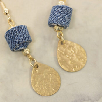 Denim bead earrings | Gallery 2