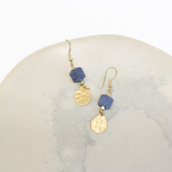 Denim bead earrings | Gallery 1