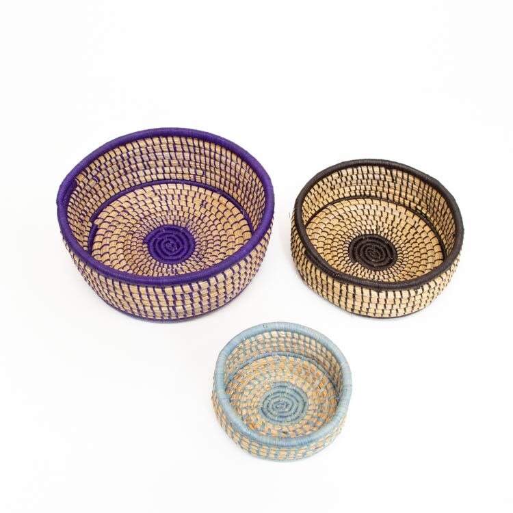 Indigo nesting baskets (set of three)