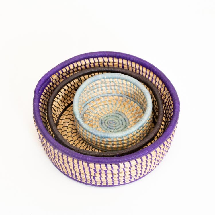 Indigo nesting baskets (set of three) | Gallery 1