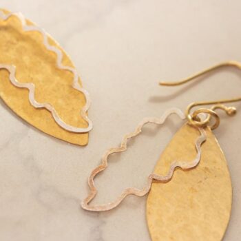 Outline leaf earrings | Gallery 2