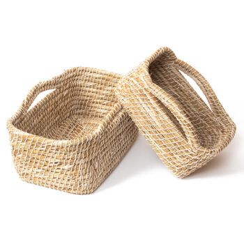 Rectangular hogla baskets (set of two)