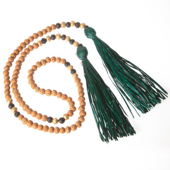 Clay bead garland with green tassel
