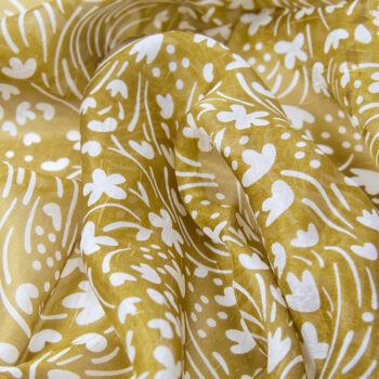 Gold and white silk scarf