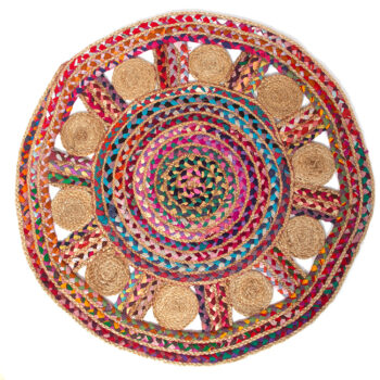Ornate jute and cotton rag rug | Gallery 1