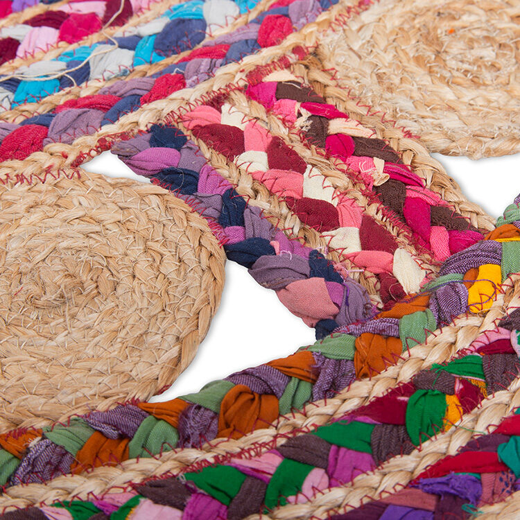 Ornate jute and cotton rag rug | Gallery 2