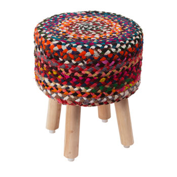 Cotton stool wooden legs