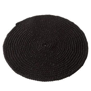 Black crochet placemat