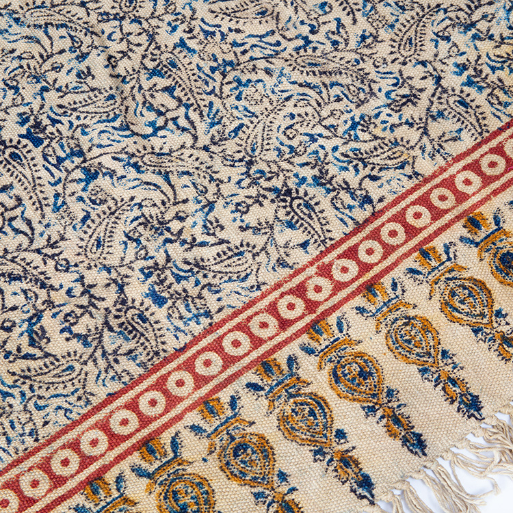 Medium blue paisley rug