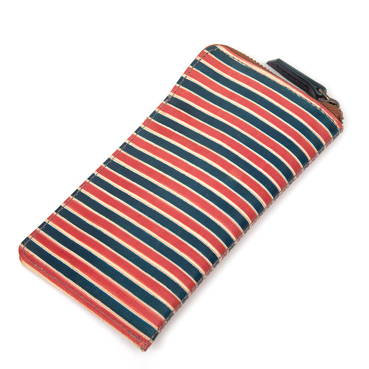 Red and blue striped glasses case | Gallery 1