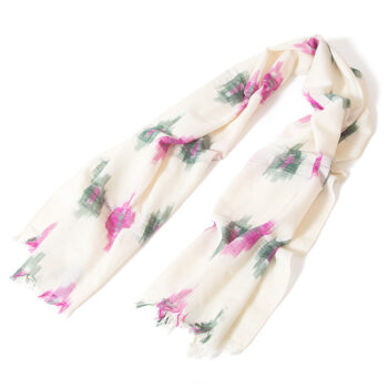 Magenta and pine ikat scarf | Gallery 1
