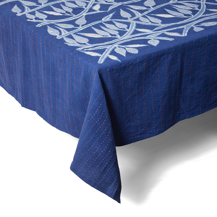Stripe leaf table cloth