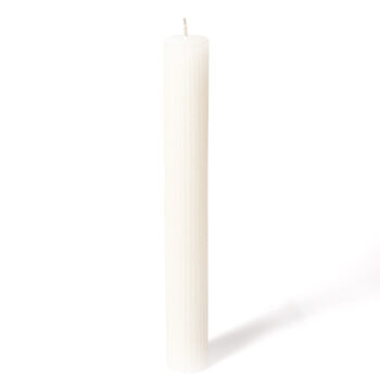 Tall etched pillar candle