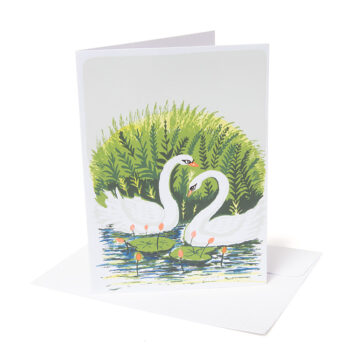 Swans in lake card