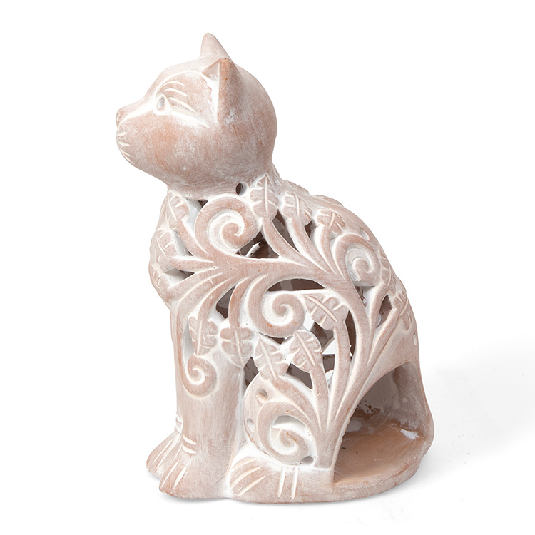 Terracotta cat tealight holder | Gallery 2