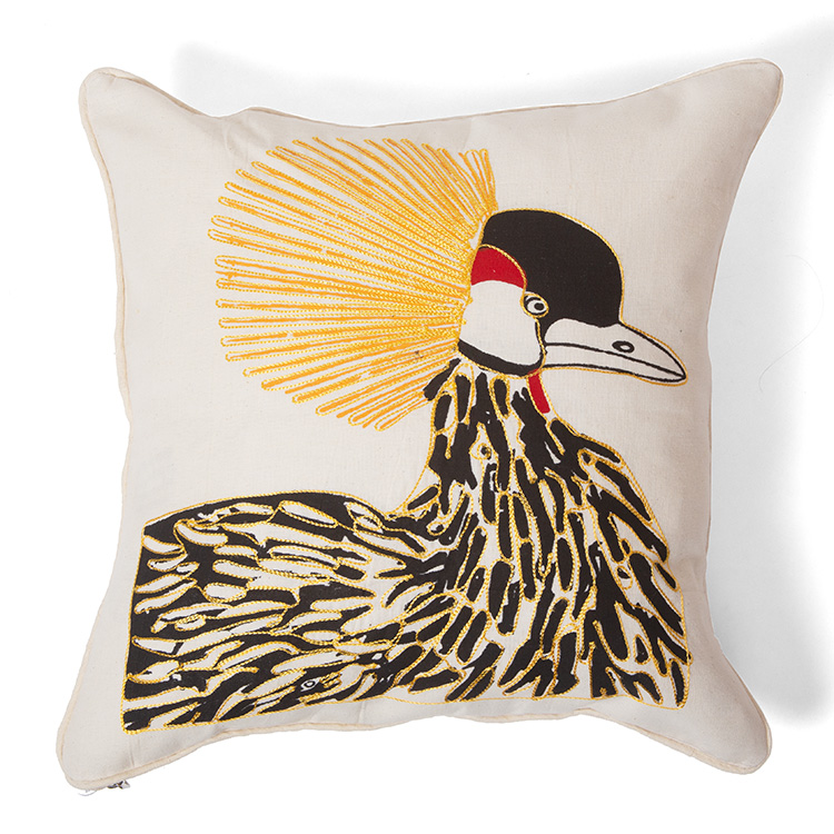 Crested crane cushion cover