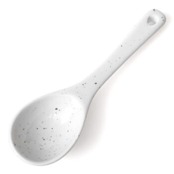 White speckled spice spoon