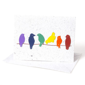 Birds on a wire card