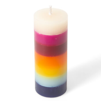 Rainbow pillar candle