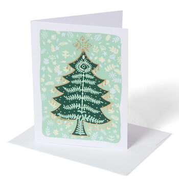 Intricate christmas tree card