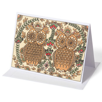 Intricate pair of owls card