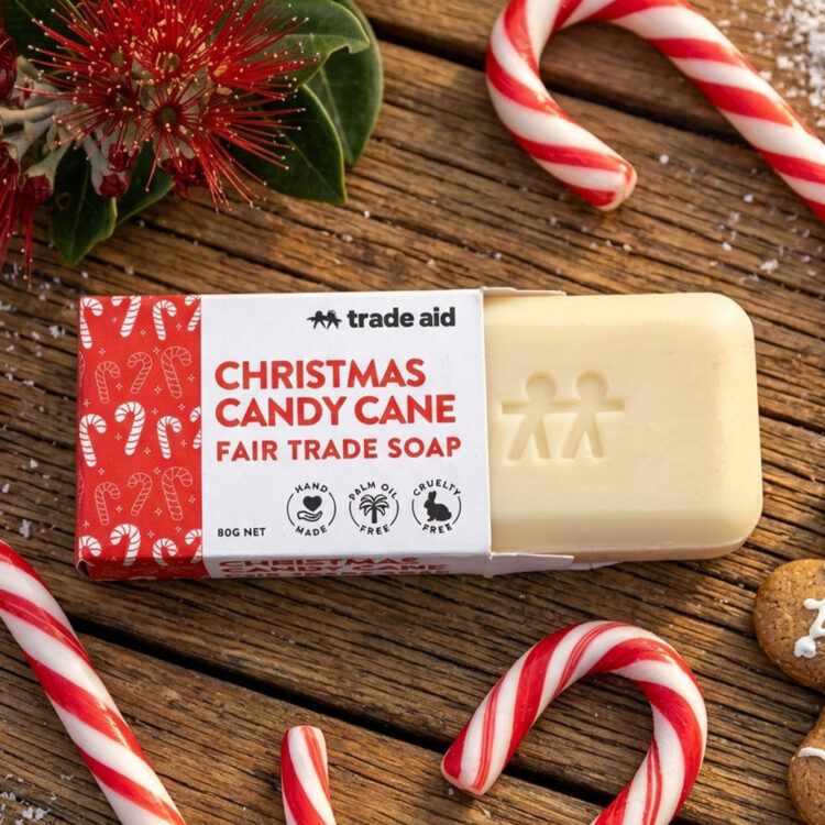 Christmas candy cane soap